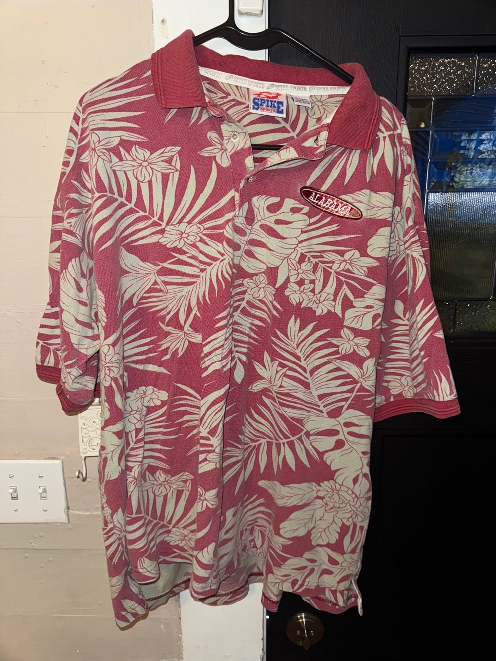 Spike Sports XL Alabama Men's Short-Sleeve Floral Polo Shirt VTG